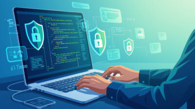 Shift Left Security concept showing developers catching vulnerabilities early in code